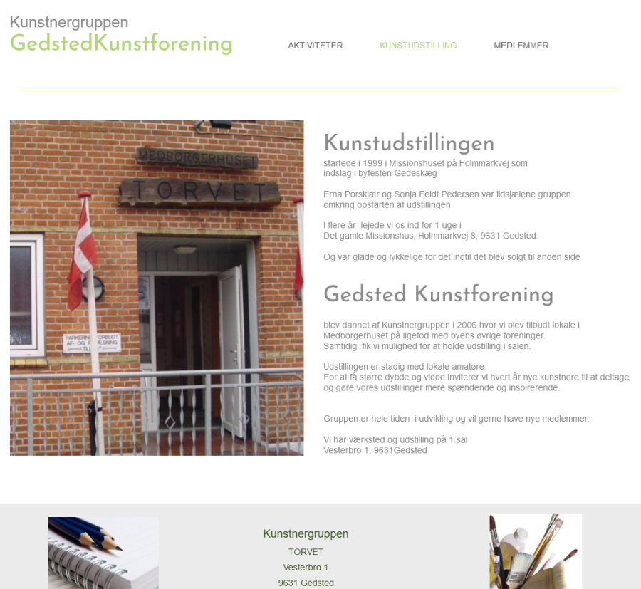 Link til hjemmesiden for Gedsted Kunstforening