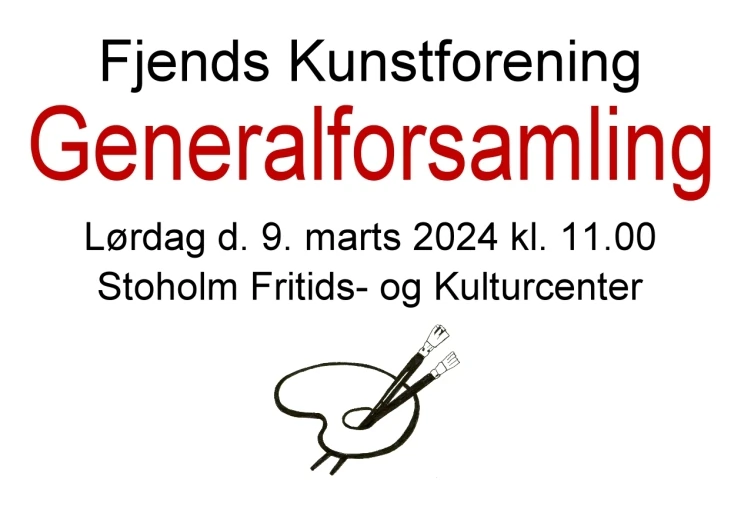 Annonce for Fjends KUnstforenings generalforsamling 2024