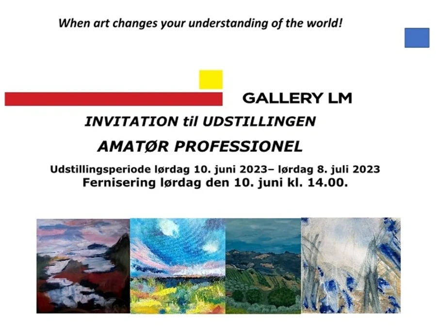 Invitation til udstillingen "Amatør Professionel" i Gallery LM i Viborg