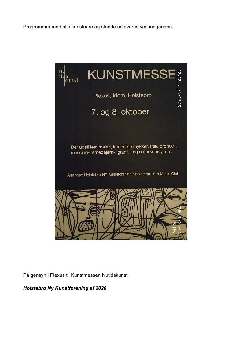 Holstebro NY KUnstforenings kunstmesse 2020