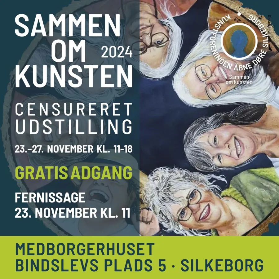 Link til arrangementet  SAMMEN OM KUNSTEN - Censureret udstilling arr. af Kunstforeningen Åbne Døre Silkeborg