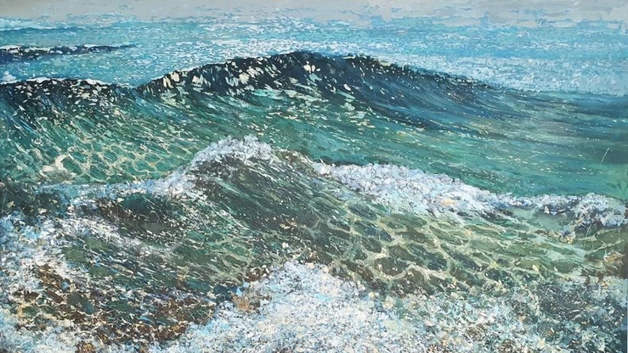 Volodymyr Podlevsky:  Iз серії "Ocean ". oil, acrylic on canvas.110×160см