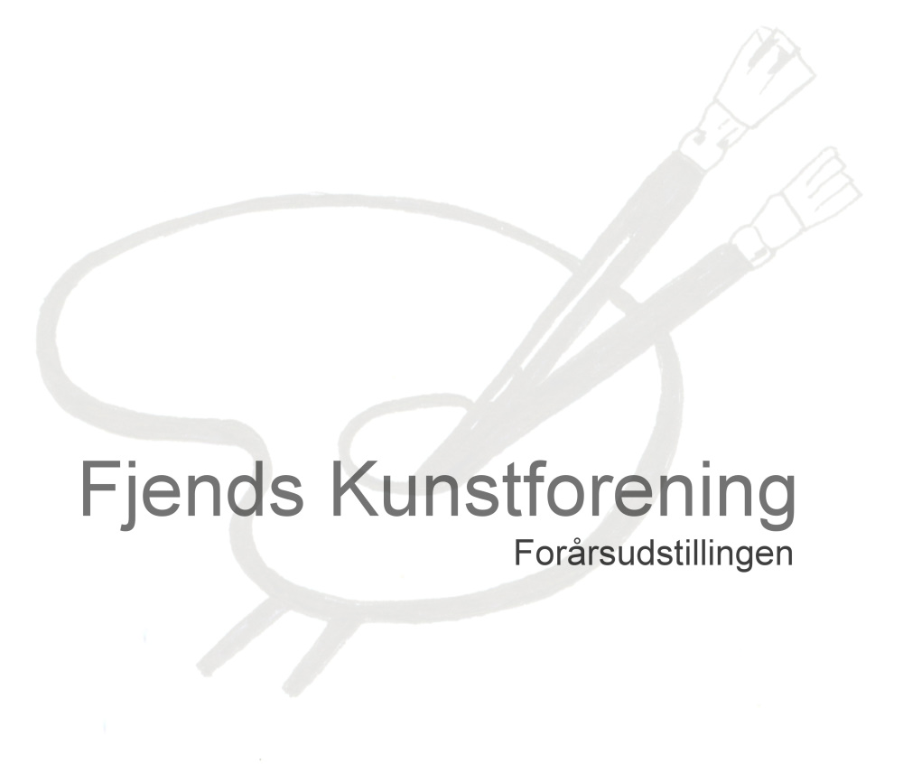 Fjends Kunstforenings logo - to pensler stukket gennem hullet i en palet