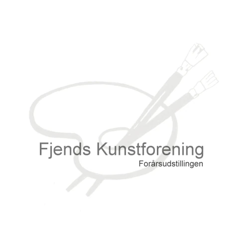 Fjends Kunstforenings logo - to pensler stukket gennem hullet i en palet