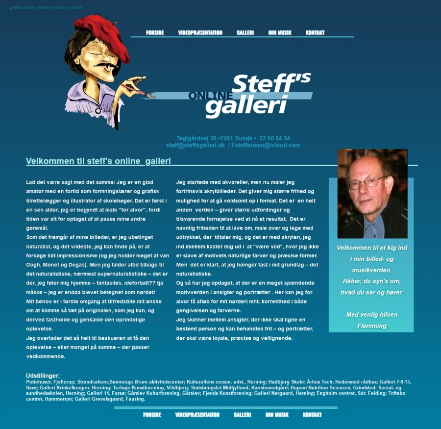 Billedet viser forsiden på Flemming Steffensens hjemmeside