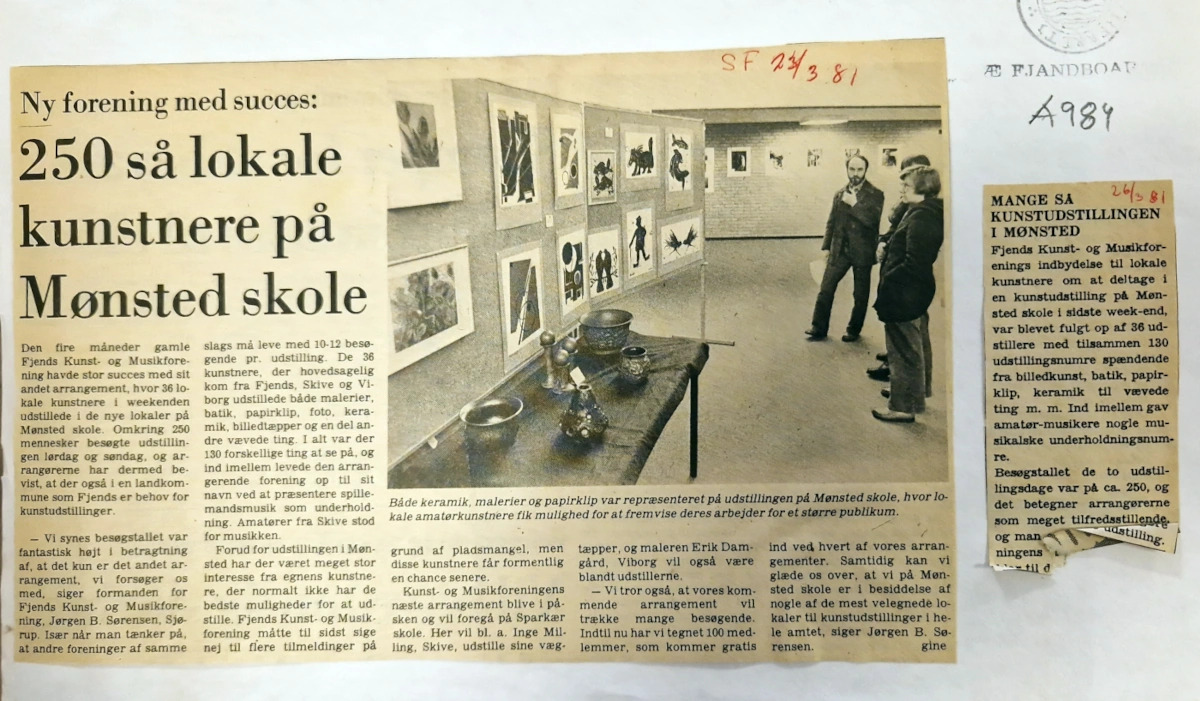 Omtale i Skive Folkeblad af den første Forårsudstilling, 23. marts 1981